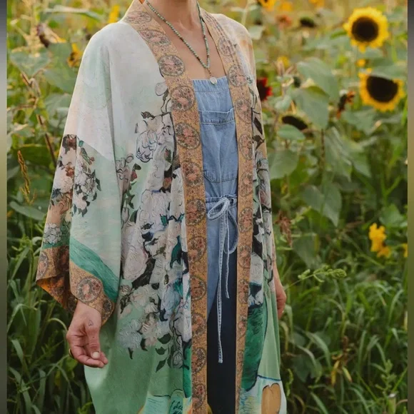 I Paint My Dream Van Gogh Opera Duster Kimono Robe - Picture 10 of 14